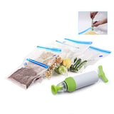 Manual Vacuum Sealer 5pcs/set Vacuum Bag Hand Pump Handheld Food Vacuum Sealer Sous Vide with 5 Sizes Vacuum Ziplock Bags