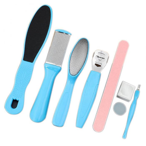 a8Pcs/Set Manicure Foot Care File Set Dead Hard Skin Callus Remover Scraper Pedicure Rasp Tools Feet Care Tool Kit Foot Care Tool