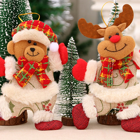1PC 2018 Merry christmas ornaments christmas Gift Santa Claus Snowman Tree Toy Doll Hang Decorations for home Enfeites De Natal