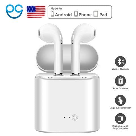 i7 New Mini Wireless Bluetooth Earphone With Charging Box Stereo True Earbud Headset Earpiece for iphone Android air pods