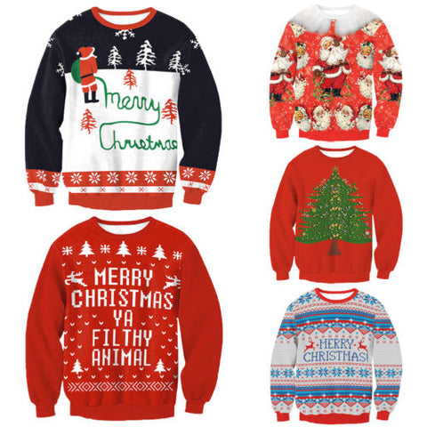 New Arrival Stylish Unisex Christmas Sweatershirt Men Women Santa Xmas Christmas Novelty Ugly Warm Sweater Female Tops Clothes