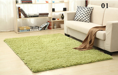 Shaggy Fluffy Rugs Anti-Skid Area Rug Dining Room Carpet Home Bedroom Floor Mat